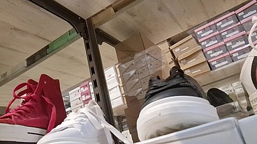 In the new shoe shop with my very dirty sneakers 4K