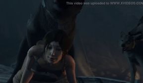 3D Lara Croft gets Gangbanged