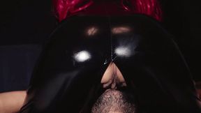 Redheaded milf in latex licked to orgasm - 4k video