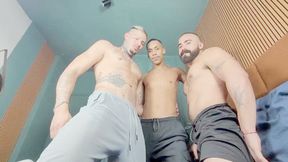 DELICIOUS TRIO OF HOT MEN KISSING INTENSITY - BY BRENDON CLARK, DOUGLAS GREEN AND MARVIN TURNER - CLIP 1