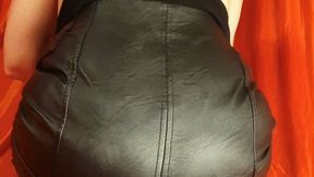 Ass Worship: Leather Miniskirt and Thong