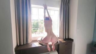 Punk Gothic Teens Bound up and Screwed inside Hotel Window