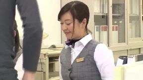 Dirty Old Perv Nails Horny Japanese Bank Clerk