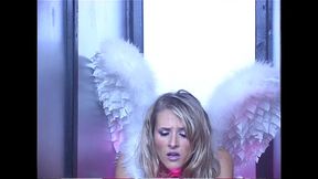 jane darling masturbates while wearing angel wings and stilettos