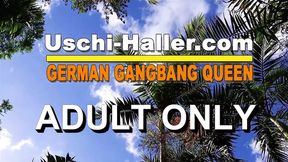Thressome with German MILF Uschi Haller in an Adult Movie Theater