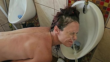 PISS WHORE human toilet compilation
