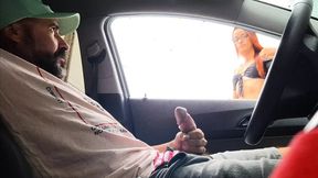 Stopped a car and flashed my dick&#x1F346; at a passing girl!