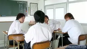 Asian tutor eats hairy pussy