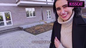 stepsister wanna try public anal sex with facial cum walk