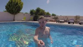 Poolside Solo, Self-Service Sesh With Taylor Blaze' Wild Whacking Orgasmic Ride