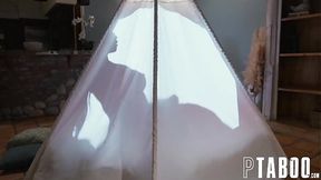 Stepmom Unaware as Lily Fuckstep Dad Ken in Tent!