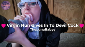 Virgin Nun Gives in to Devil Cock
