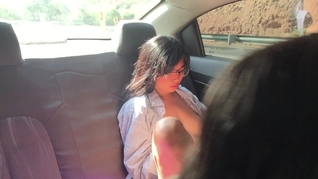 The driver asks us to show him how we suck a cock.
