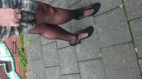 The Woman From the Office for Tips Blows the Strange Man and Swallows His Sperm on the Street