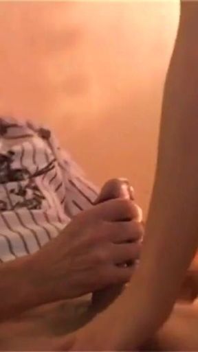 Brunette girl gets fucked and cum on her hairy pussy by a mature man