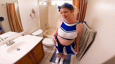 annoying stepbrother gets to home base with his stepsister in the bathroom