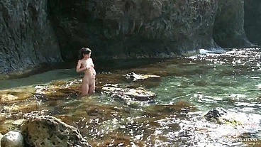 Naked on a nude beach