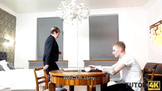 TUTOR4K. Strict Tutor Doesnt Mind having Quick Sex with new