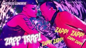 CARTOON VERSION Zapp Zapp Mistress discovers electro shock toy while tormenting a sub’s cock balls and nipples
