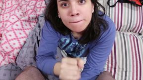 Oldie: Cumplay and Swallow Before Bed in Pajamas!