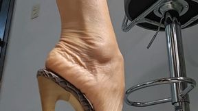 Milah Heel Popping on her ultra sexy Brown Tajna Heels