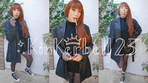 TWO cigarette crushes outside wearing Leather jacket with Kinkerbell23