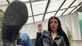 Mistress Glamorous smoking and you can worship her high heels POV - [FHD MOV]