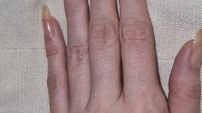 Long natural nails scratching and
