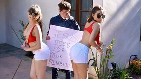 SisLovesMe - Naughty Stepsisters Aria Lee &amp; Luna Rival Seduce Latino Dude With Their Big Butts