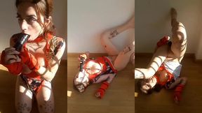 black dildo geisha wearing