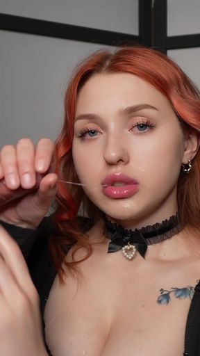 Powerful moment from &quot;Deepthroat Sloppy Blowjob. Cumshot In The Throat Of A Busty Beauty&quot;