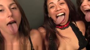 Long tongue lick face