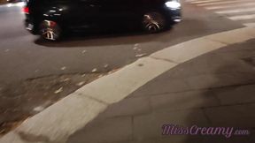 Public Sex Caught - Sexy Teacher Jerks Me off and Sucks My Cock on Busy Street - Misscreamy