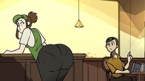 Chubby Barista's Giant Lactating Tit Teasers in 3D Cartoony Porn