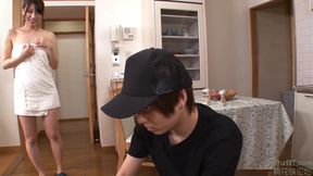 Young Asian mistress seduced young plumber and he fucked her