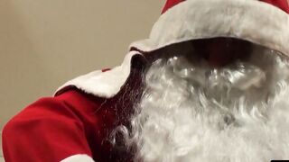Bethany Richards has her rear filled by a hardcore Santa