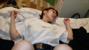 Mind-Blowing Japanese POV: Hairy Brunette Teen's Deepthroat Debut