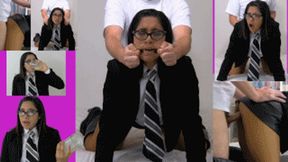 Cum inspector eRica gets fucked hard in her leather skirt