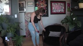 KAT HOME FROM WORK - Foot Fetish, Stocking Feet, Achy Feet - WMV