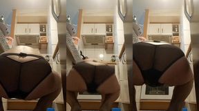milf clean kitchen big boob topless latina