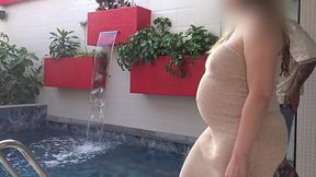 Public Pick-Up: Spanish MILF with Huge Tits and a Baby Bump