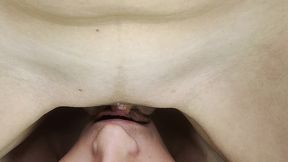 wet pulsing vulva slides on man s tongue