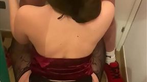 Foxcouple's Deepthroat Surprise Backstage Blowjob with Big Cock