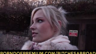 BITCHES ABROAD - Teenagers tourist Zazie Skymm gets cum on twat