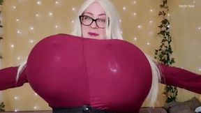 BBW Blows Up Tits for Boss MOV
