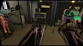 Latex nurses milk cocks with 3D VR pleasure pumps