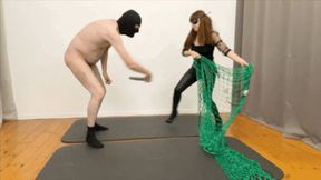 Cosplay, Latex, playfight, whipping, chestsitting, CBT, bootworship, high heels - 1089 Lea Pur is catwoman split screen 1080p