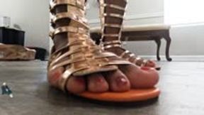 Giantess uses Giantess Feet to Torment Tiny Human 4K smaller