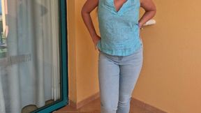 Peeing My Jeans on the Balcony - Naughty Wet Fun in Public