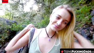 Stepbro Enters the Game Midget Blonde Teen Honors Stepfather amidst Scorching outdoor Encounter